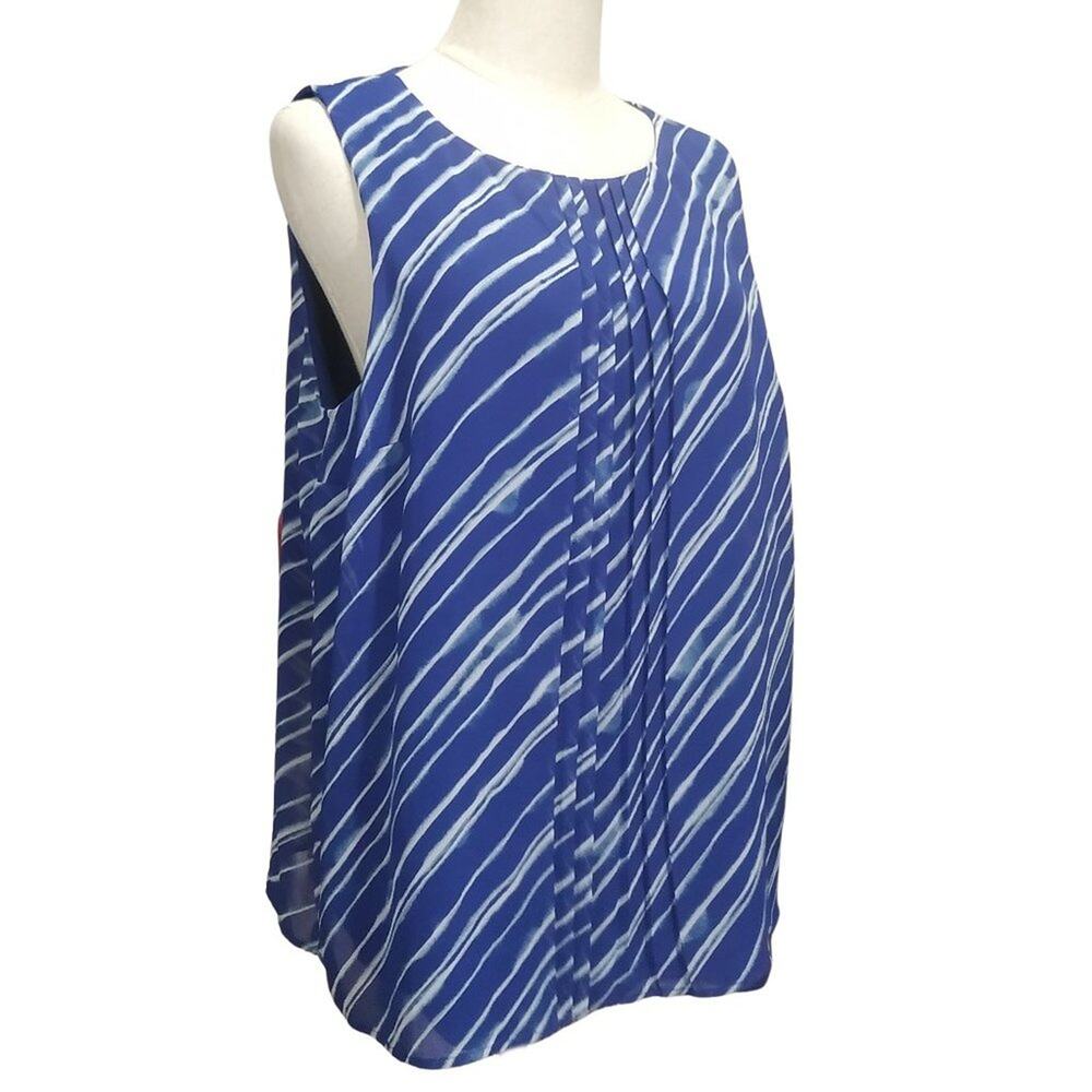 Apt. 9 Blue & White Striped Top NWT